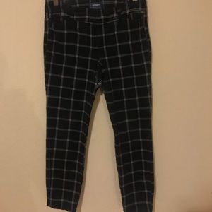 plaid black and white pants